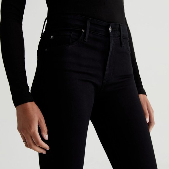 AG Jeans Farrah High-Rise Skinny Jean, solid black, sz 25R - Picture 2 of 9